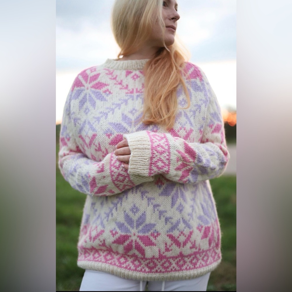 Priadka Handspun Wool Alpaca Nordic Fair Isle Sweater NWT Medium Slovakia